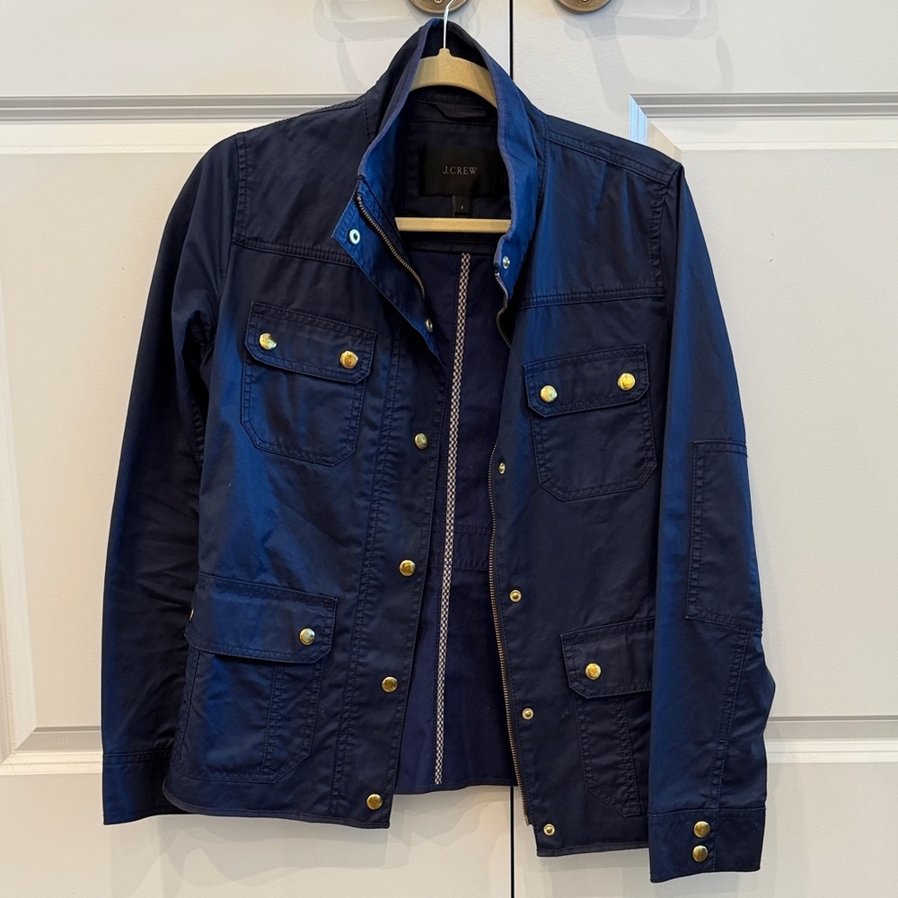 J. Crew Women’s Navy Field Jacket with Brass Buttons